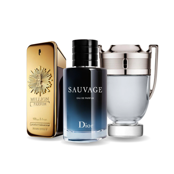 Sada 3 Parfémů | Paco Rabanne ONE MILLION, Dior SAUVAGE, Paco Rabanne INVICTUS 100 ml